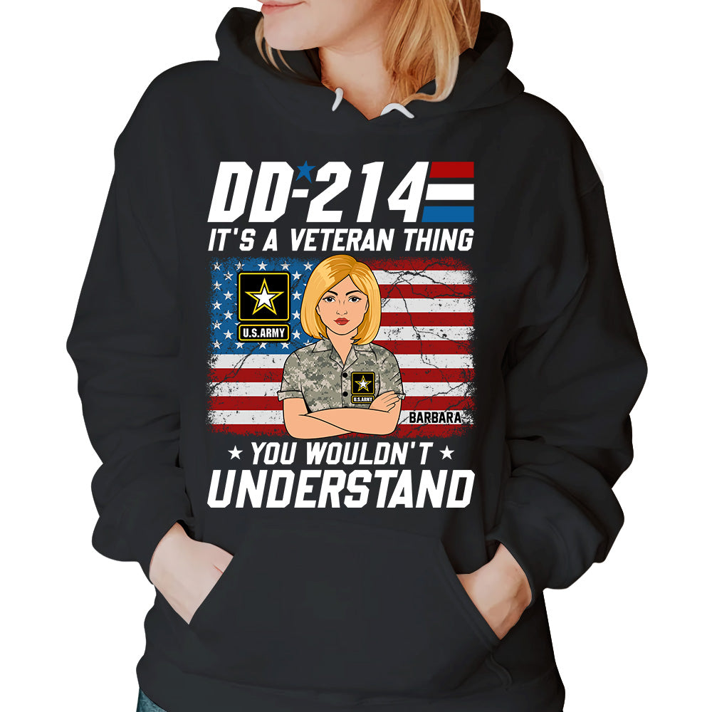 DD 214 It's A Veteran Thing You Wouldn't Understand Custom Branch Name Shirt For Female Veteran H2511