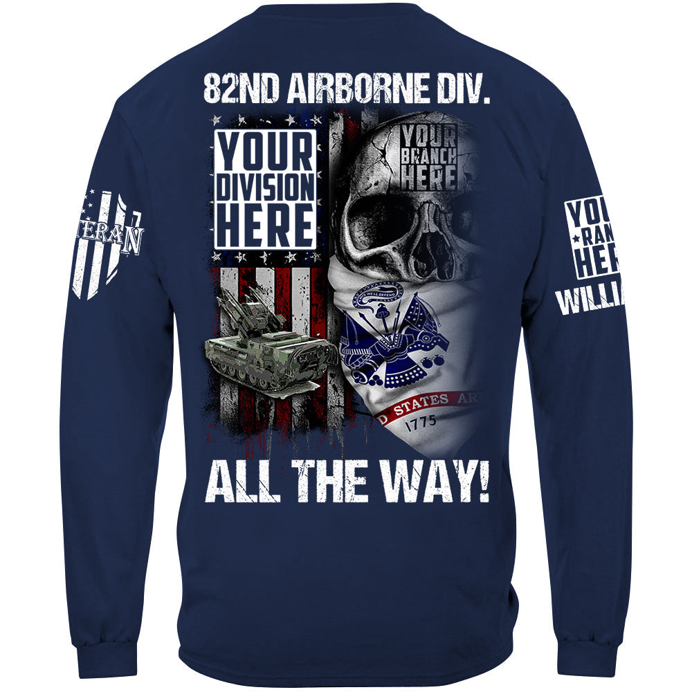 US Veteran Custom All Branches Of Service Division Logo Skull Shirt For Veteran H2511