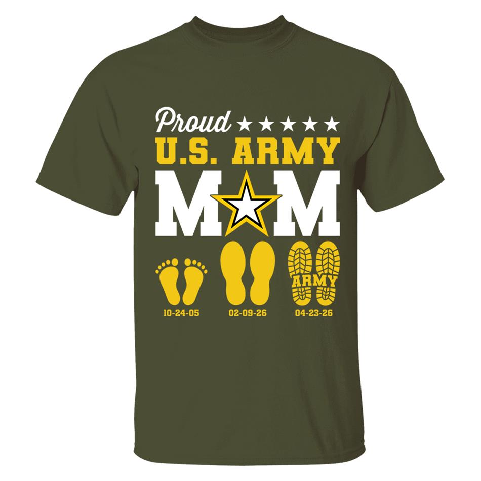 Proud U.S. Army Mom Dad Custom Shirt For Military Family Graduate Shirt H2511 Trna
