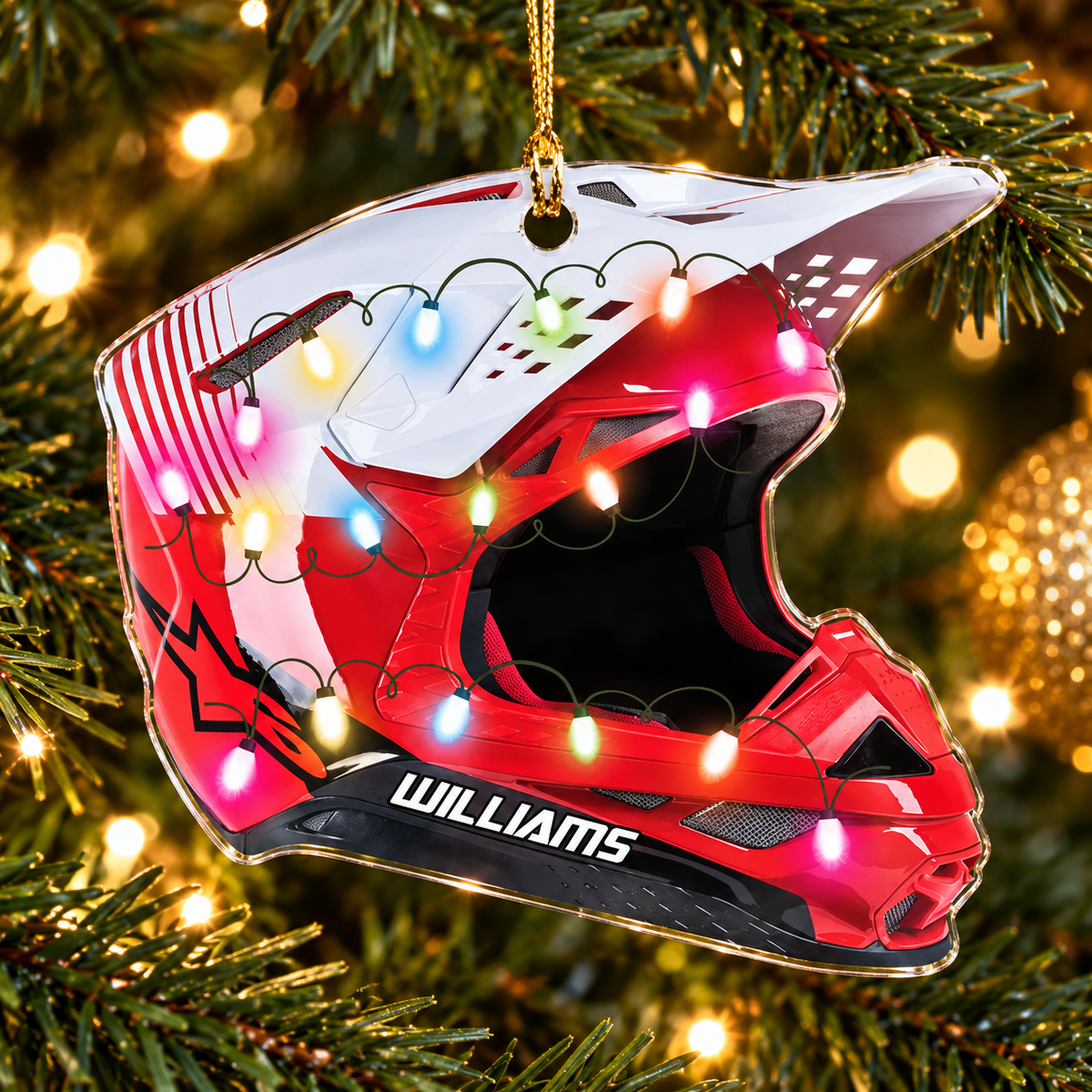 Personalized Ornament Motocross Hemlet Custom Shaped Ornament, Made By Acrylic And The 2 Sides Are The Same H2511