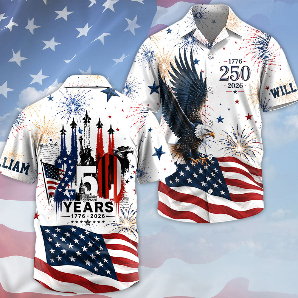 Personalized 250th Anniversary America 1776–2026 Shirt - 4th of July Independence Day Patriotic Na02 T24