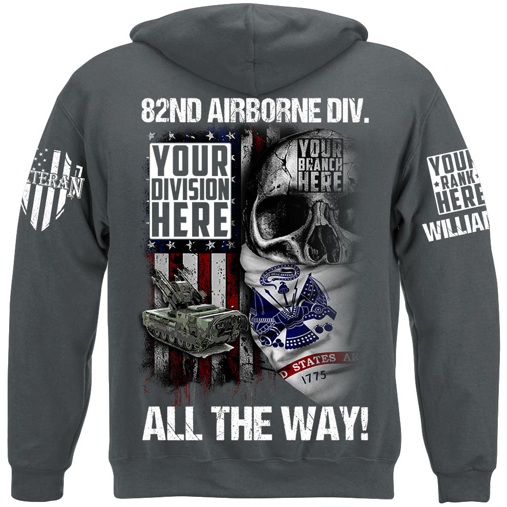 US Veteran Custom All Branches Of Service Division Logo Skull Shirt For Veteran H2511