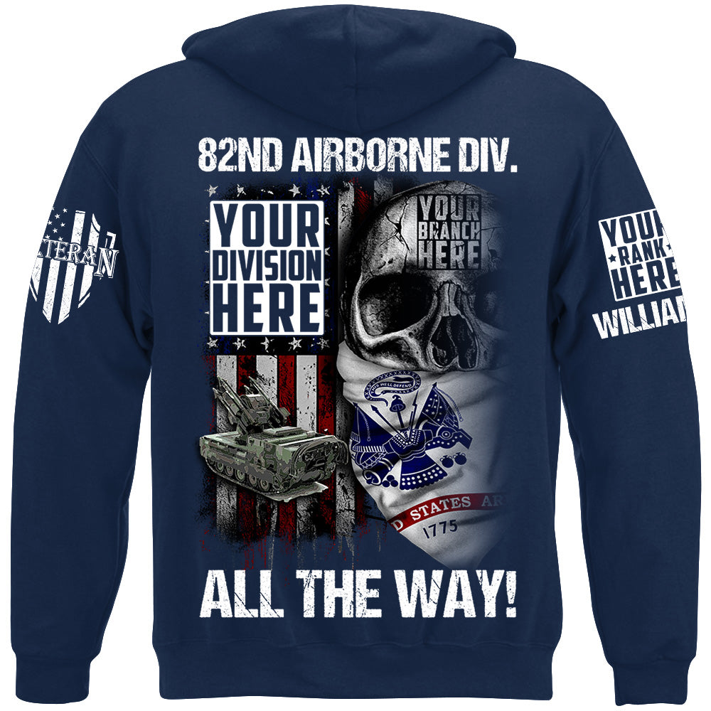 US Veteran Custom All Branches Of Service Division Logo Skull Shirt For Veteran H2511