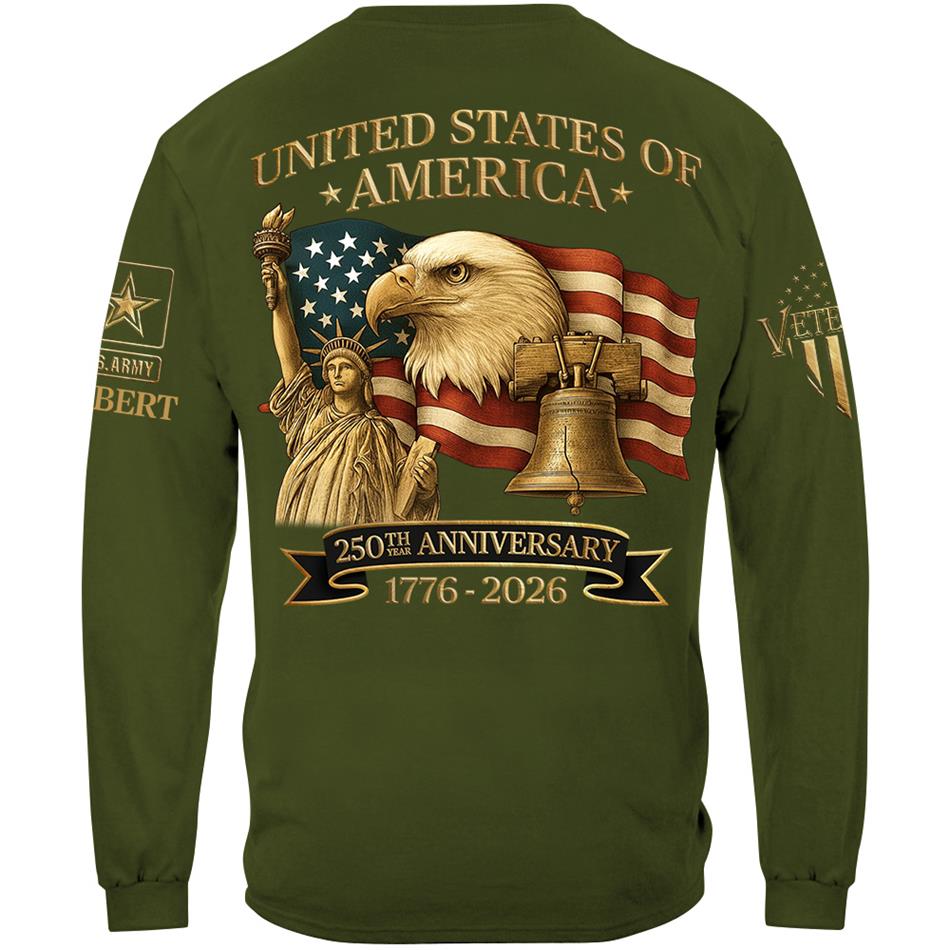 United States Of America 250th Anniversary Custom Honor the Nation 250 Years Freedom Shirt For US Veteran H2511