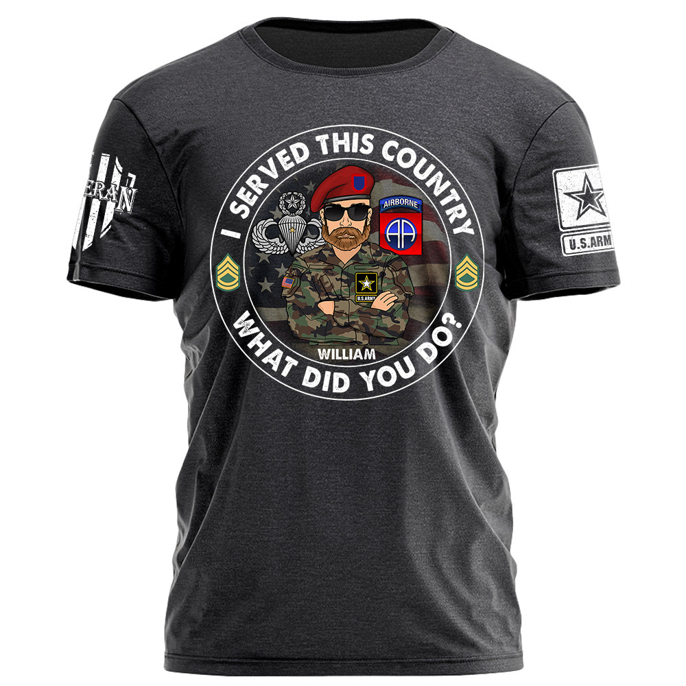 I Served This Country What Did You Do Personalized Shirt For Veteran H2511
