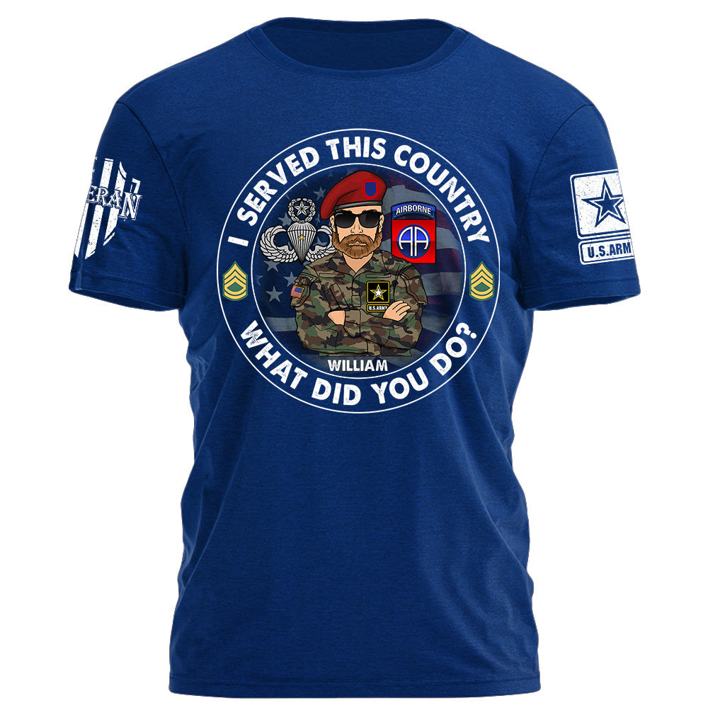 I Served This Country What Did You Do Personalized Shirt For Veteran H2511