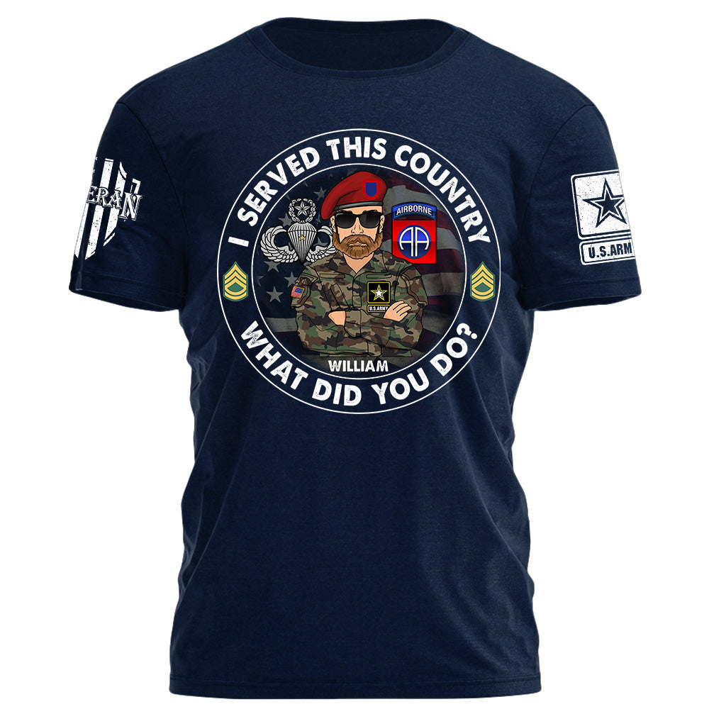 I Served This Country What Did You Do Personalized Shirt For Veteran H2511