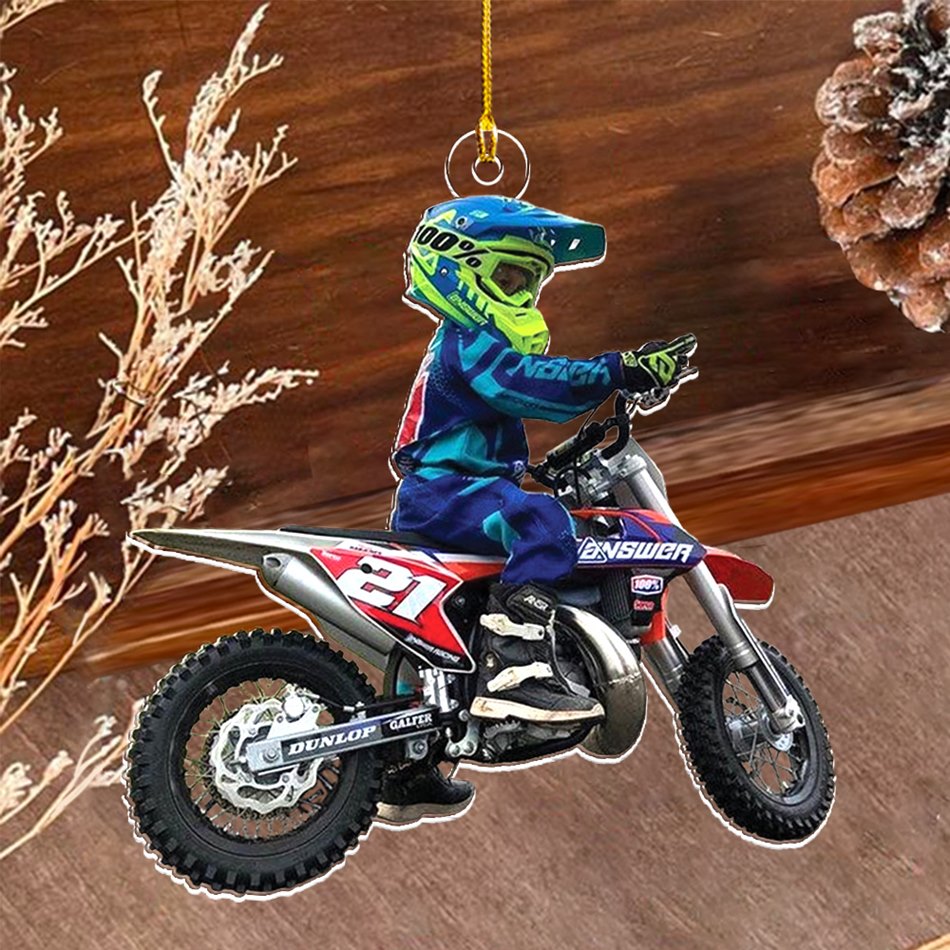 Personalized Motocross Ornament, Motorcycle Ornament, Dirt Bike Christmas Ornaments Gift For Motocross Lover, Rider Gifts H2511