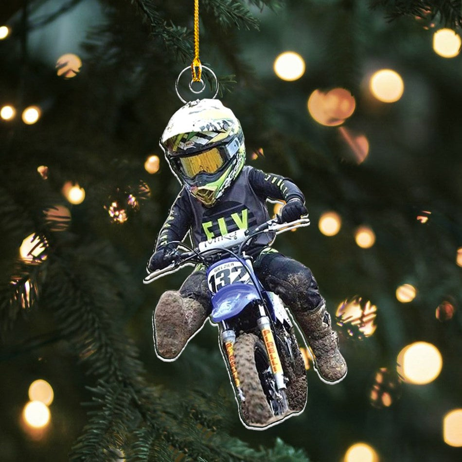 Personalized Motocross Ornament, Motorcycle Ornament, Dirt Bike Christmas Ornaments Gift For Motocross Lover, Rider Gifts H2511