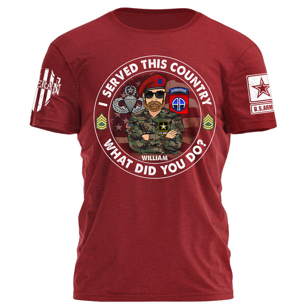 I Served This Country What Did You Do Personalized Shirt For Veteran H2511