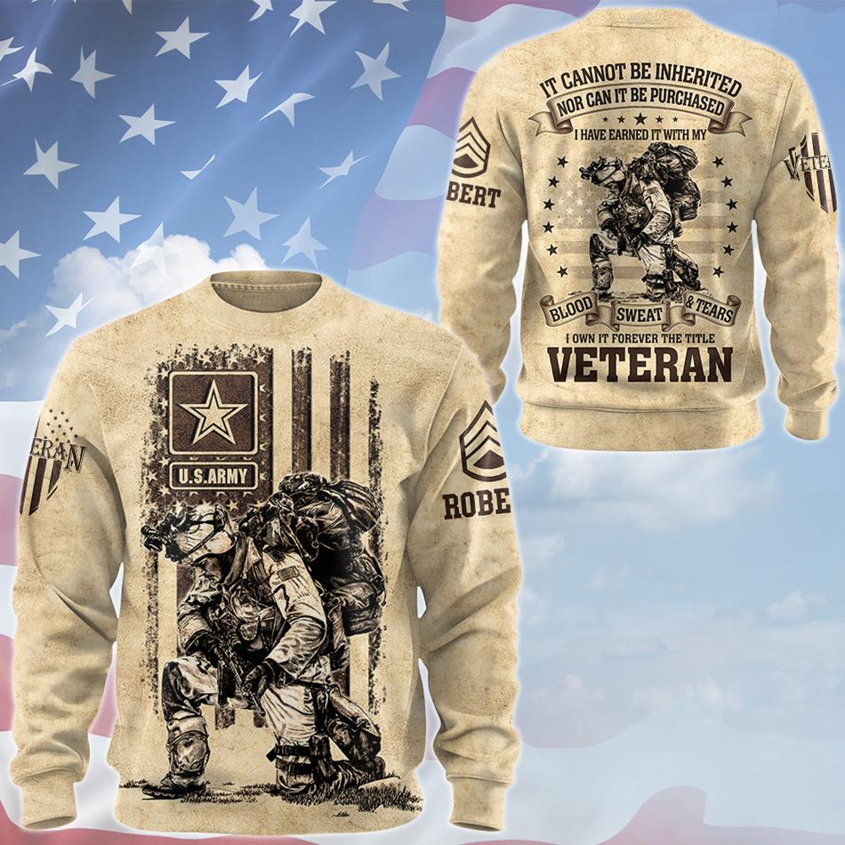 Personalized It Cannot Be Inherited Nor Can It Be Purchased All Over Print Shirt For Veteran Memorial Day Veterans Day Shirt H2511 Trna