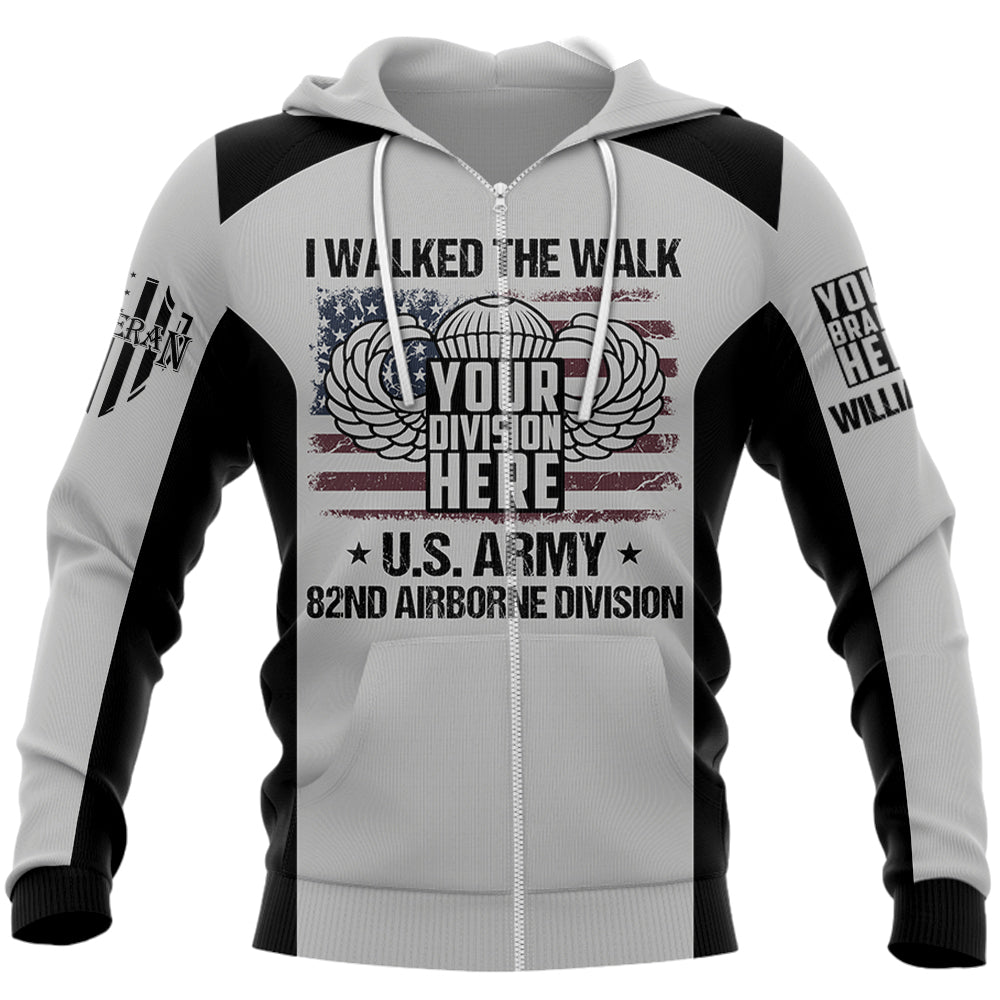I Walked The Walk US Veteran Custom Badges Division All Over Print Shirt For Veteran   Shirt H2511