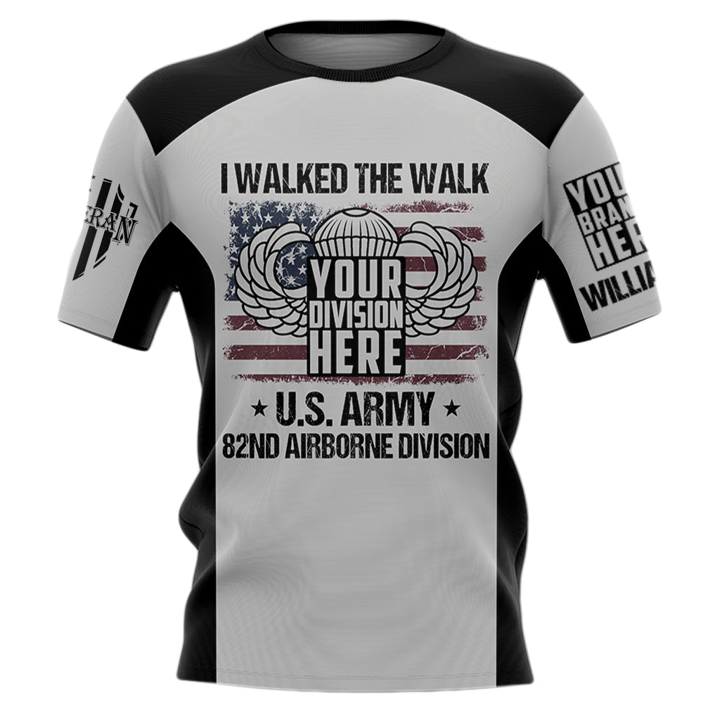 I Walked The Walk US Veteran Custom Badges Division All Over Print Shirt For Veteran   Shirt H2511