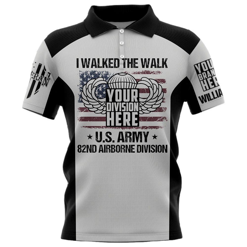 I Walked The Walk US Veteran Custom Badges Division All Over Print Shirt For Veteran   Shirt H2511