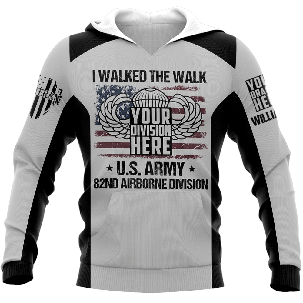 I Walked The Walk US Veteran Custom Badges Division All Over Print Shirt For Veteran   Shirt H2511