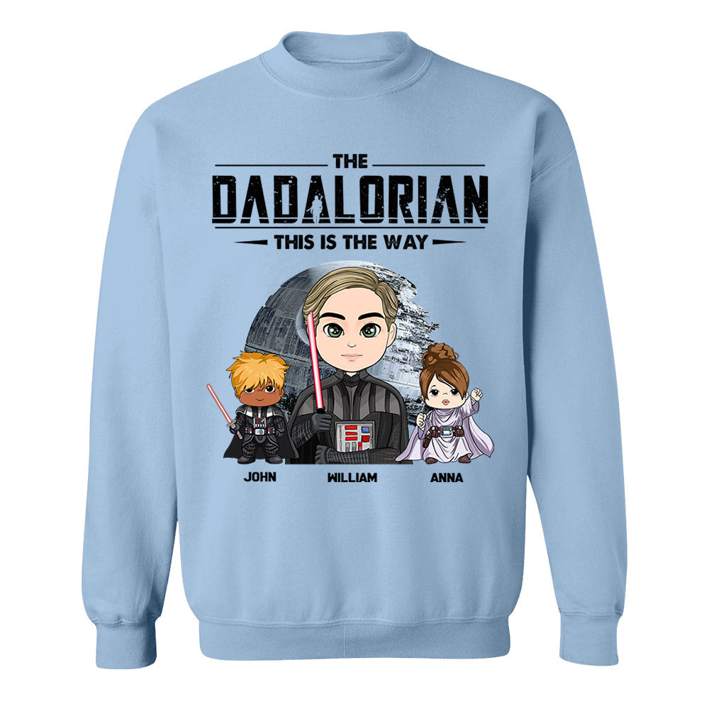 The Dadalorian This Is The Way Personalized Shirt Gift For Dad - Custom Cute Art Nickname With Kids