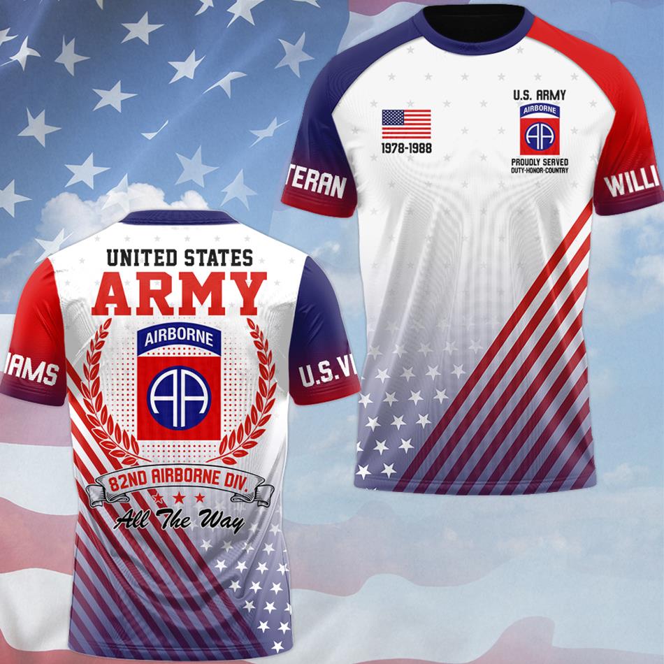 Proudly Served Duty Honor Country Personalized All Over Print Shirt For Veteran Memorial Day Veterans Day Shirt H2511 Trna