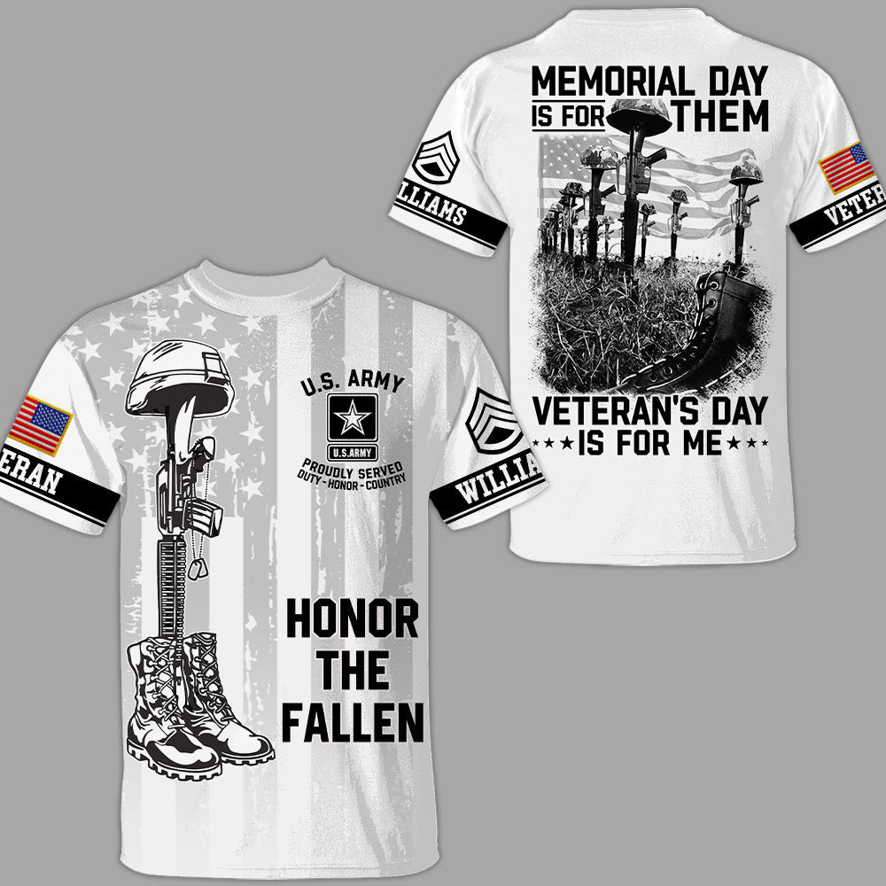 Custom All Over Print Shirt Memorial Day Is For Them Veteran's Day Is For Me Polo Shirt For Veteran H2511