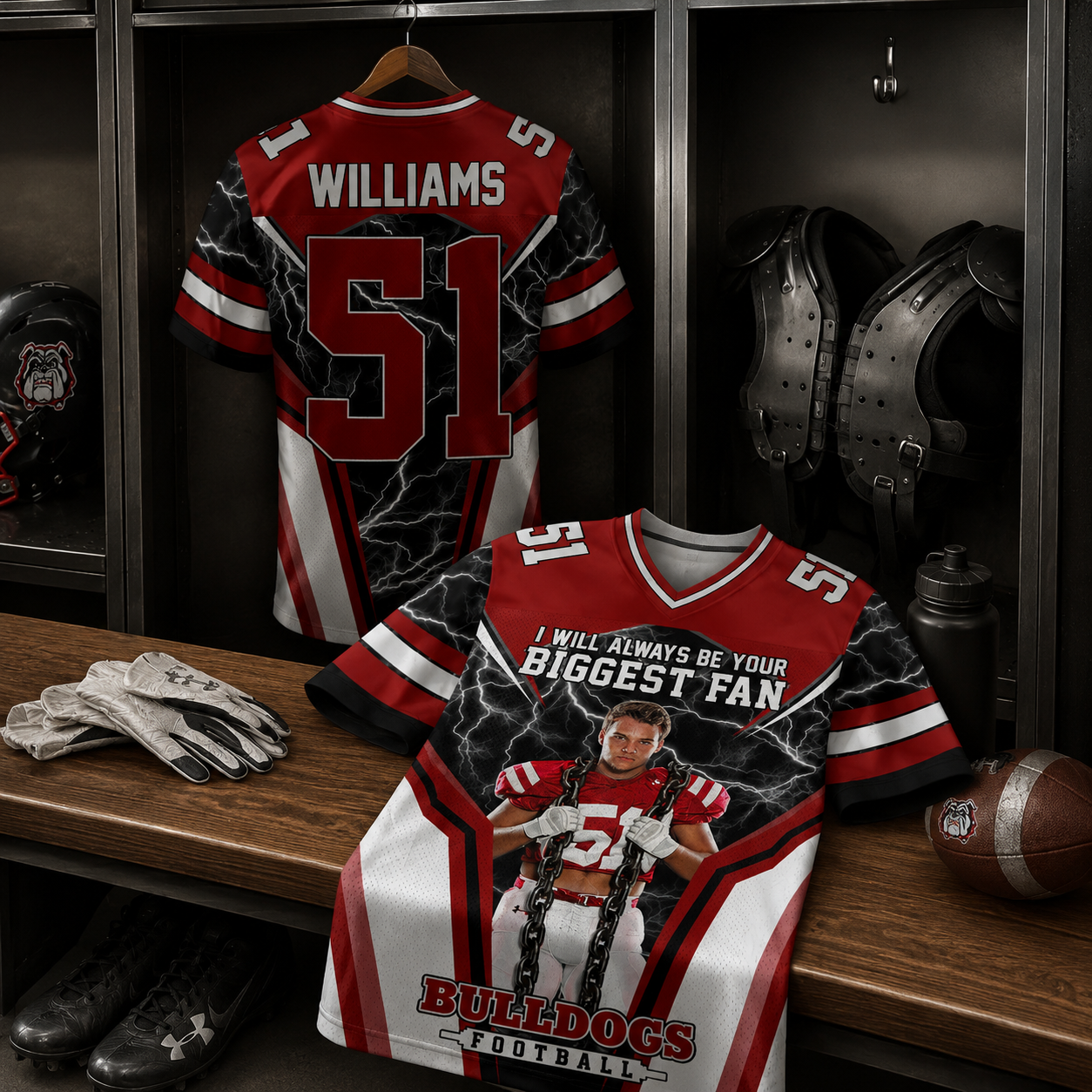 I Will Always Be Your Biggest Fan Personalized All Over Print Football Jersey For Football Mom Grandma Sport Family H2511