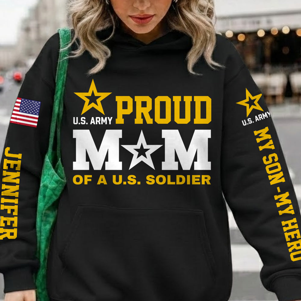 Proud Mom Of A US Soldier My Son My  Hero Custom Shirt For Proud Military Mom Dad Grandma Grandpa Shirt, Family Day Shirt, Mother's Day Father's Day Gift H2511 Trna