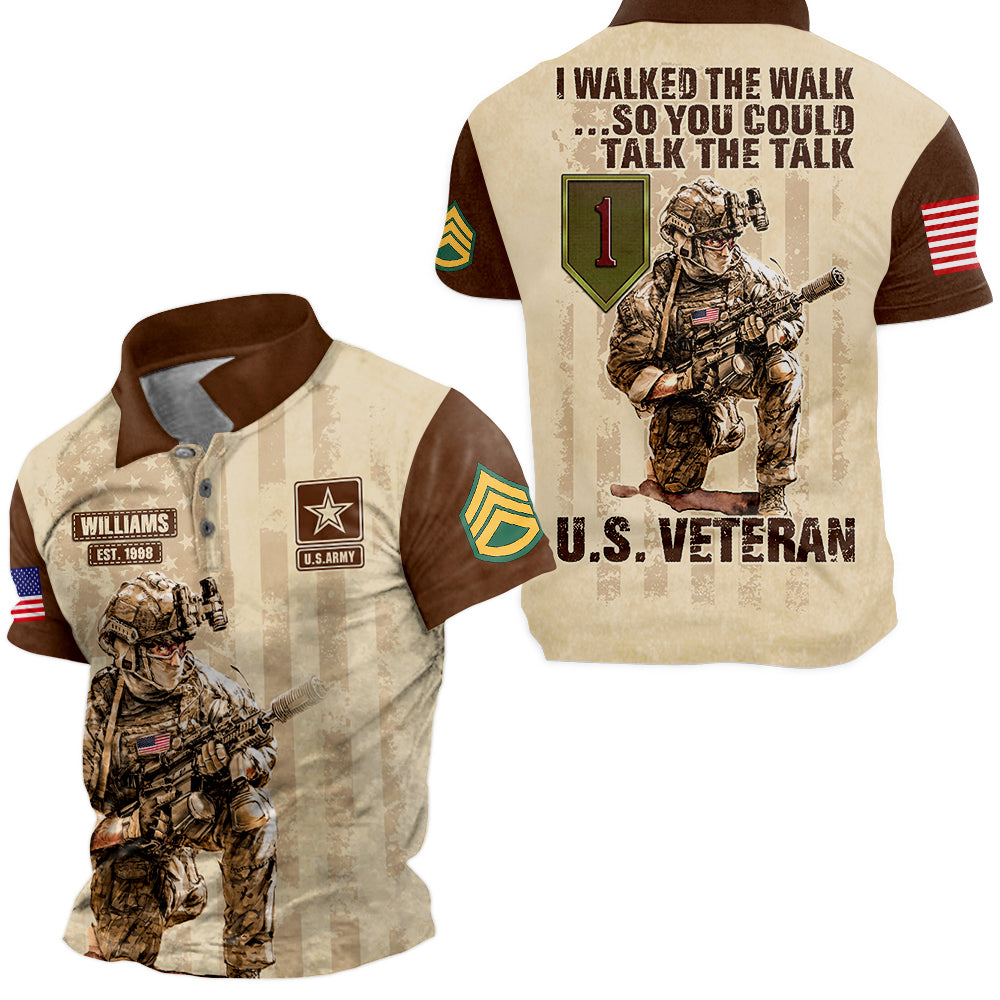Vintage Shirt I Walked The Walk So You Could Talk The Walk Personalized All Over Print Shirt For Veteran H2511