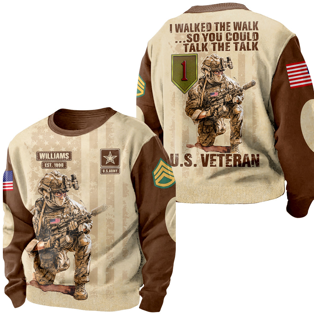 Vintage Shirt I Walked The Walk So You Could Talk The Walk Personalized All Over Print Shirt For Veteran H2511
