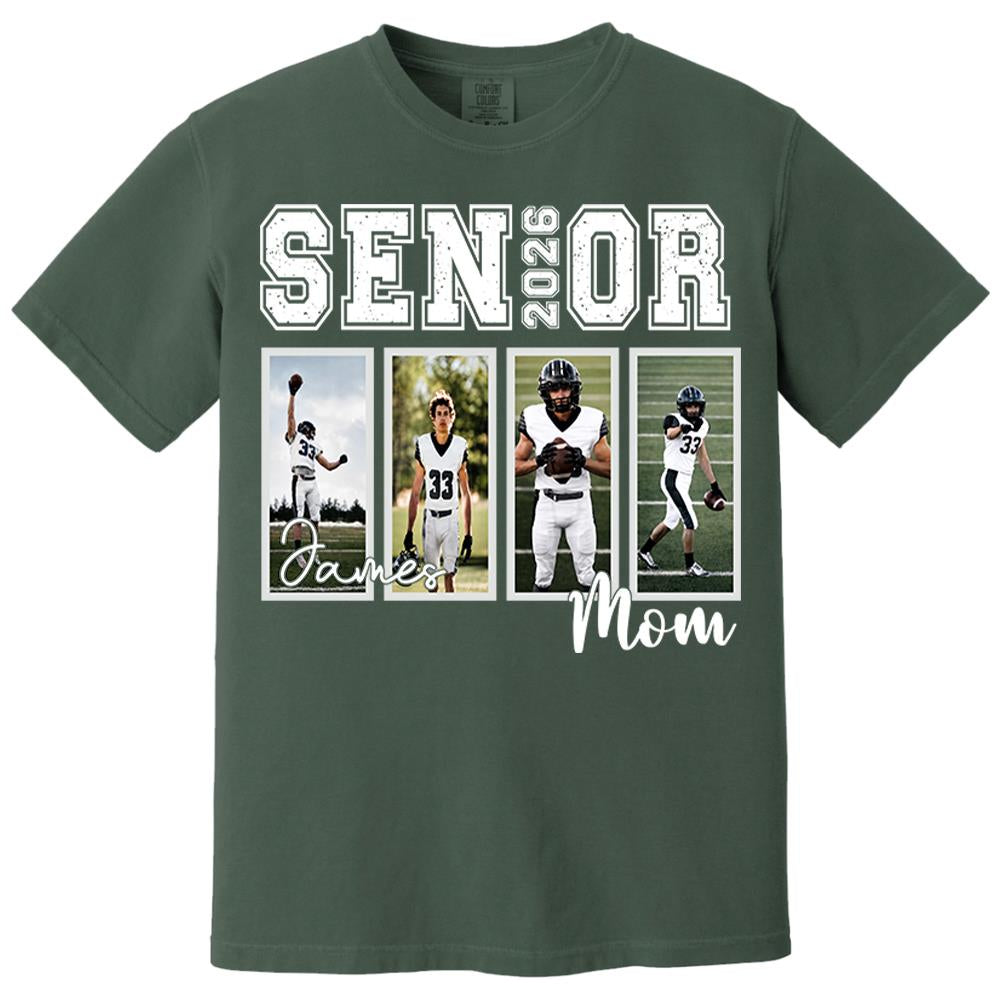 Custom 2026 Senior Football Mom Shirt, Custom Football Player Photos Shirt, Football Mama Shirt with Name & Jersey Number, Senior Night Tee Nh00