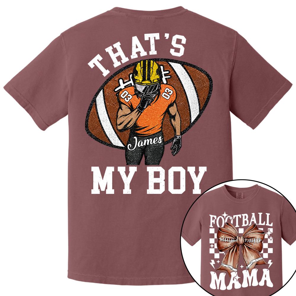 vThat’s My Boy Personalized Football Mom Football Grandma Shirt Gift For Sport Family T1807 Hv01