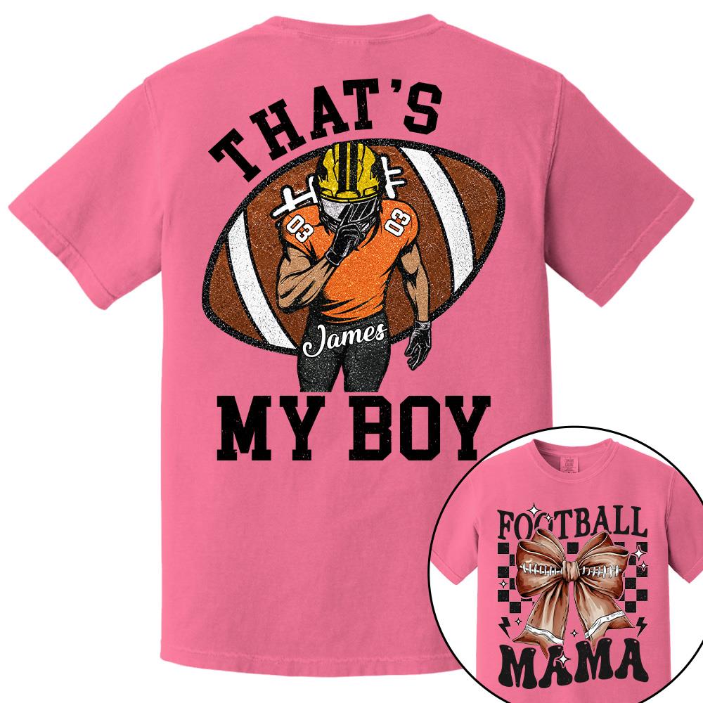 vThat’s My Boy Personalized Football Mom Football Grandma Shirt Gift For Sport Family T1807 Hv01