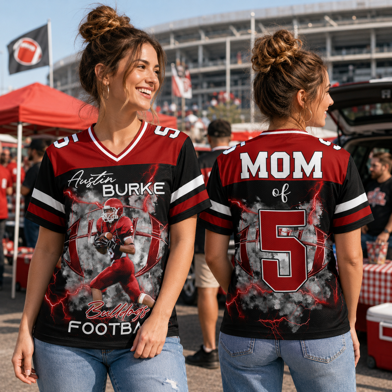 Personalied Football Jersey Shirt For Football Family Custom Photo Game Day Family Shirt H2511