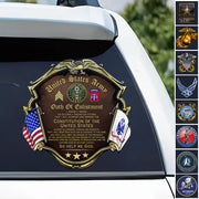 US Military Veteran Oath of Enlistment Custom Car Decal Gift For Veterans Proud Car Decal Sticker H2511 Trna
