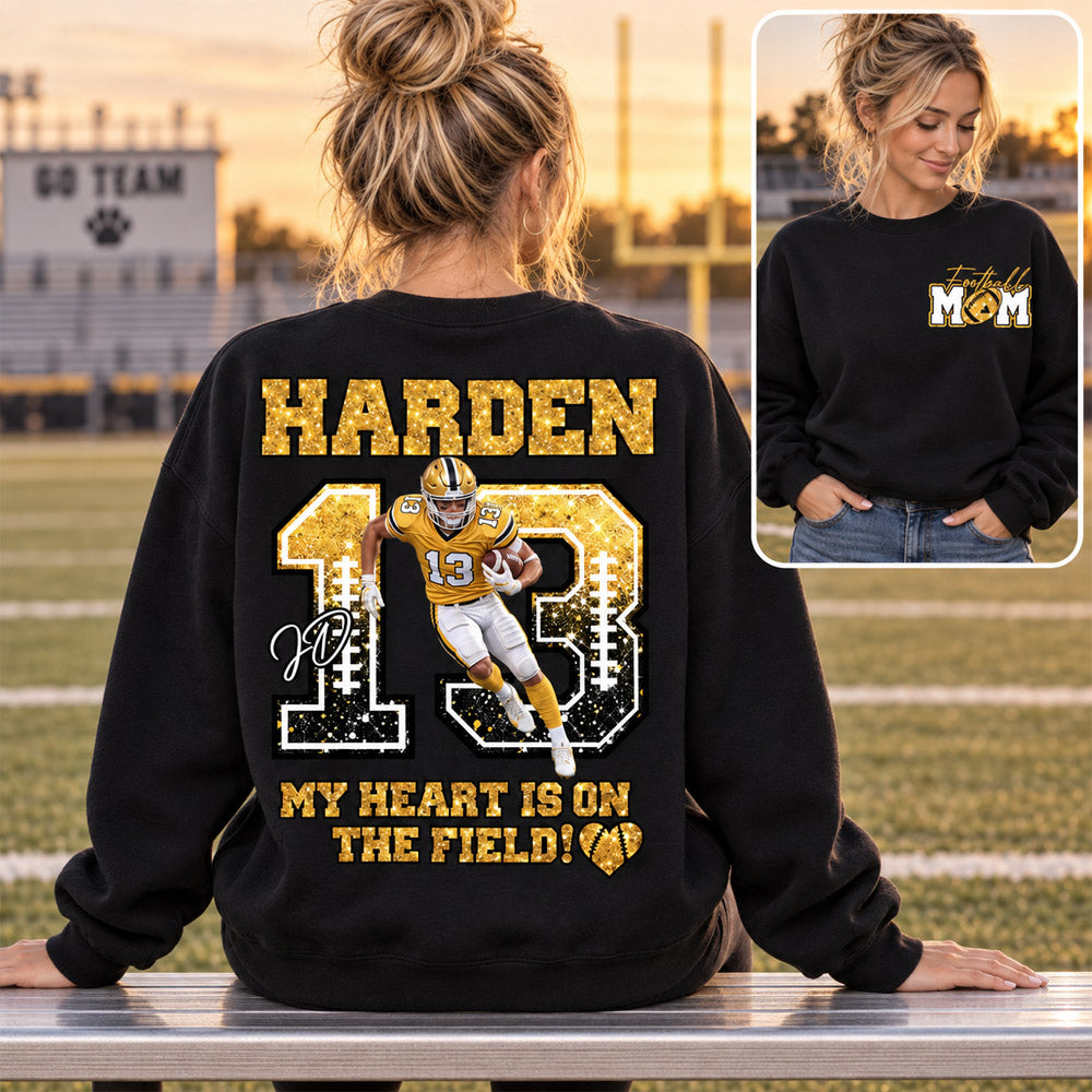 Personalized My Heart Is On That Field Shirt - Custom Photos American Football Players NA04 Nh00