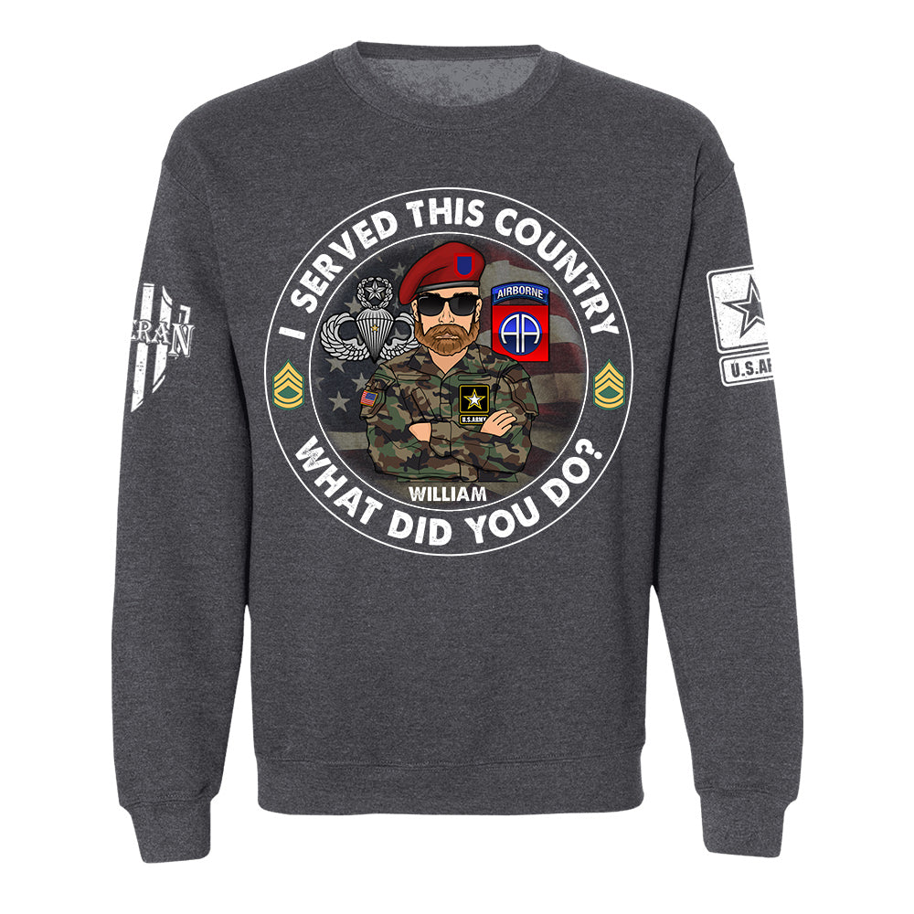 I Served This Country What Did You Do Personalized Shirt For Veteran H2511