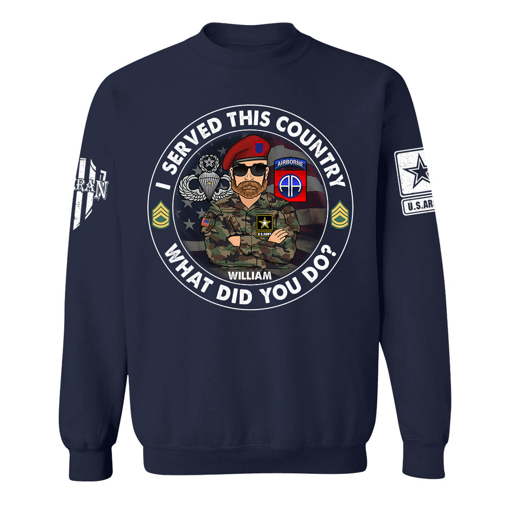 I Served This Country What Did You Do Personalized Shirt For Veteran H2511