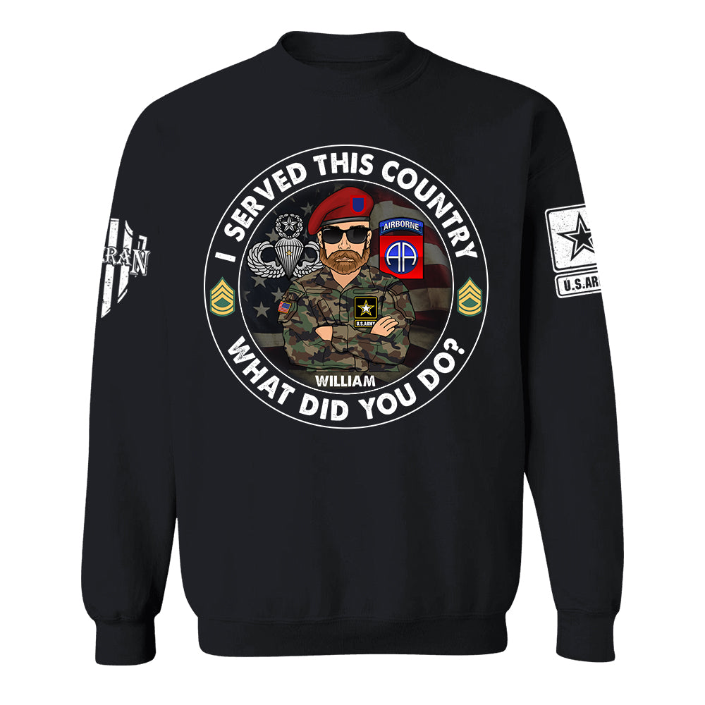 I Served This Country What Did You Do Personalized Shirt For Veteran H2511