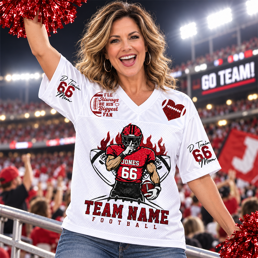 I'll Always Be Your Biggest Fan - Personalized  Football Jersey For Football Family Custom Player Clipart NA04 Hv01