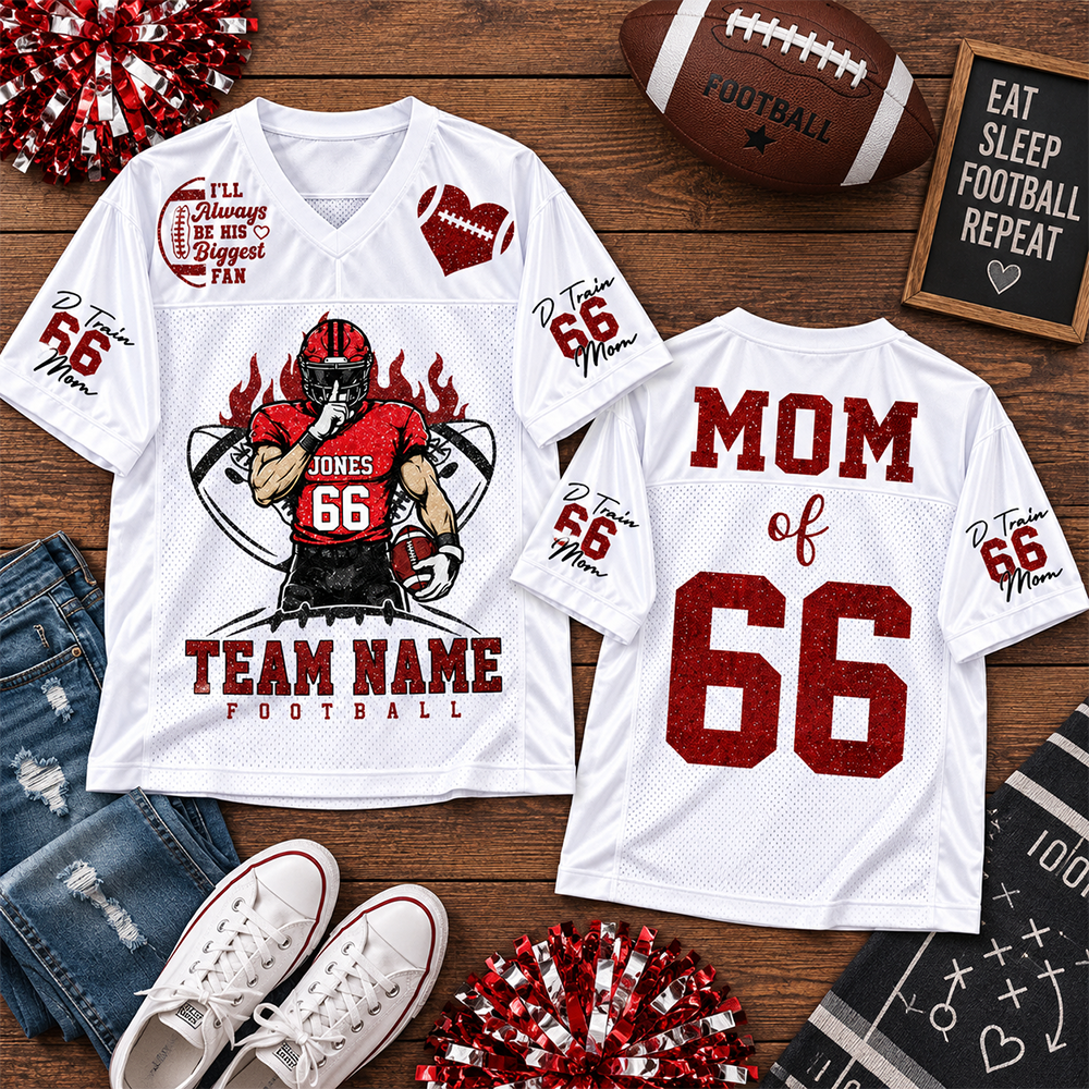 I'll Always Be Your Biggest Fan - Personalized  Football Jersey For Football Family Custom Player Clipart NA04 Hv01