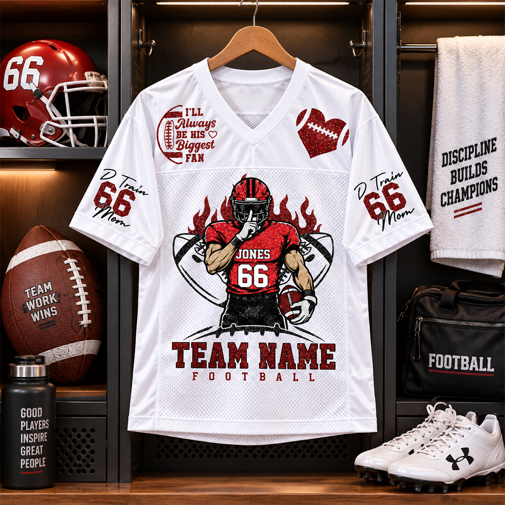 I'll Always Be Your Biggest Fan - Personalized  Football Jersey For Football Family Custom Player Clipart NA04 Hv01