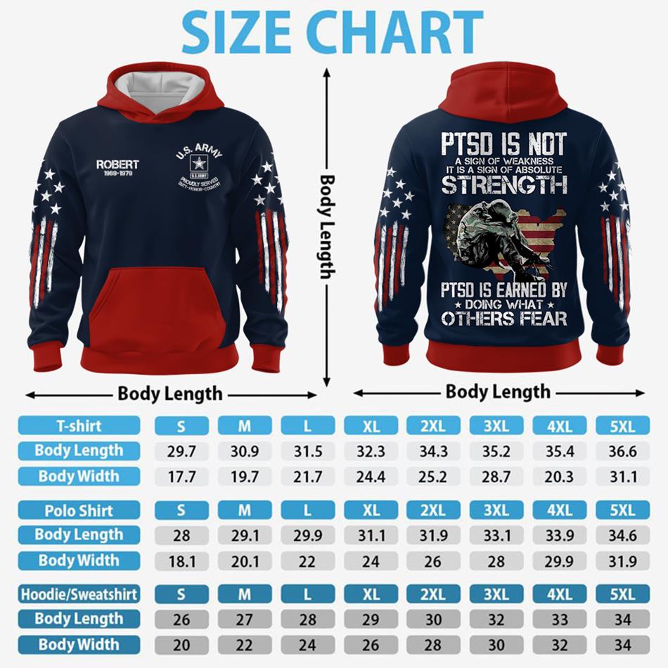 PTSD Is NOt A Sign Of Weakness PTSD Is Earned By Doing What Others Fear All Over Print Shirt Hoodie For US Soldier Veteran Dad Grandpa H2511 Trna