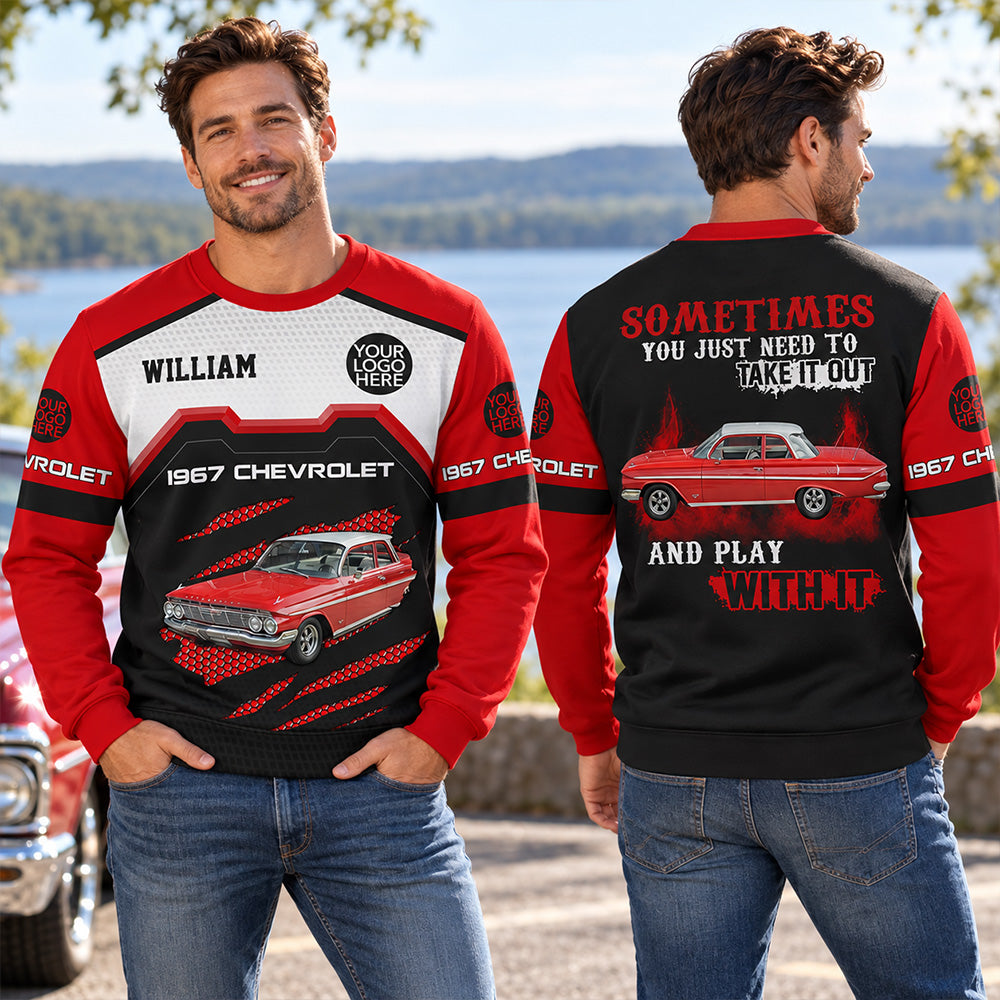 Take It Out & Play - Personalized Classic Car Photo Hoodie - Gift For Car Lovers K1702 MT2