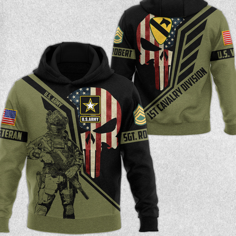 Custom Division Logo Skull Soldier All Over Print Shirt Gift For Soldier Veteran H2511
