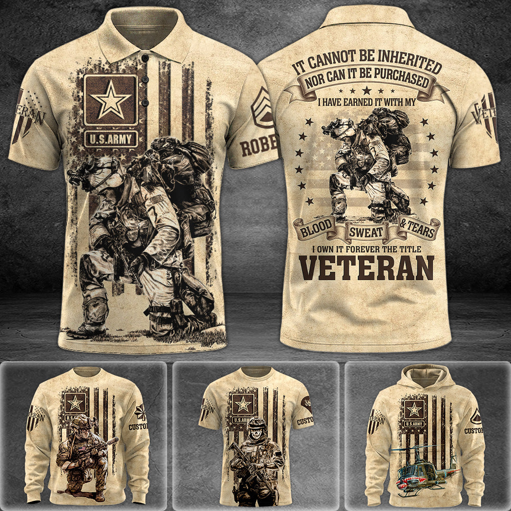 Personalized It Cannot Be Inherited Nor Can It Be Purchased All Over Print Shirt For Veteran Memorial Day Veterans Day Shirt H2511 Trna