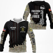 US Veteran Custom All Branches Freedom Is Not Free Personalized All Over Print Shirt For Veteran H2511