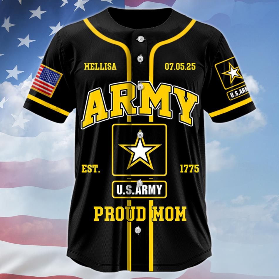 Proud Army Mom Baseball Jersey Gift For Military Mom Dad All Family Member Jersey H2511 Trna
