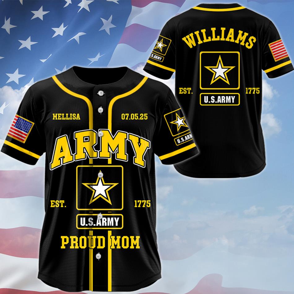 Proud Army Mom Baseball Jersey Gift For Military Mom Dad All Family Member Jersey H2511 Trna