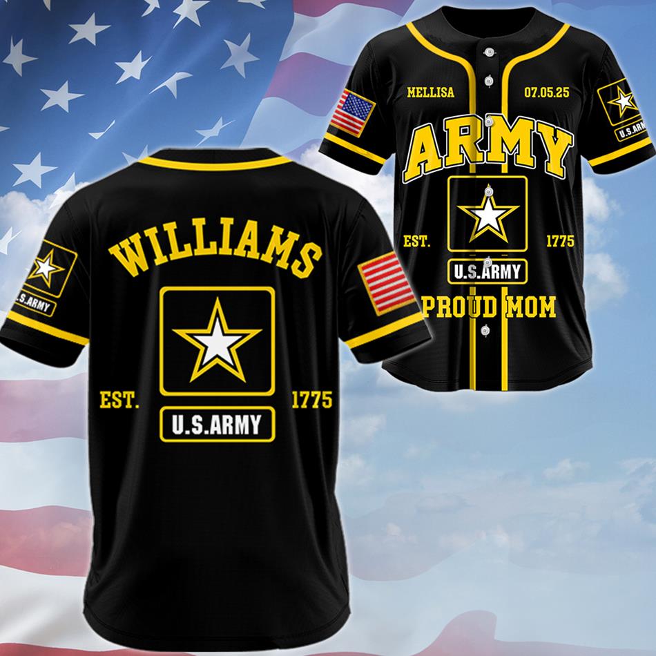Proud Army Mom Baseball Jersey Gift For Military Mom Dad All Family Member Jersey H2511 Trna