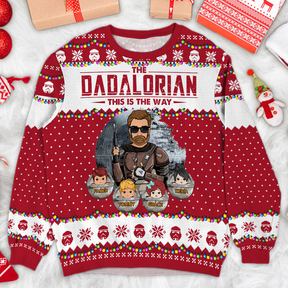 The Dadalorian This Is The Way Personalized Photo Ugly Sweater Tu20 