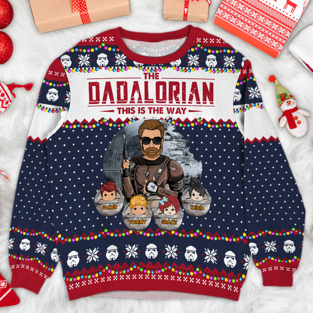 The Dadalorian This Is The Way Personalized Photo Ugly Sweater Tu20 