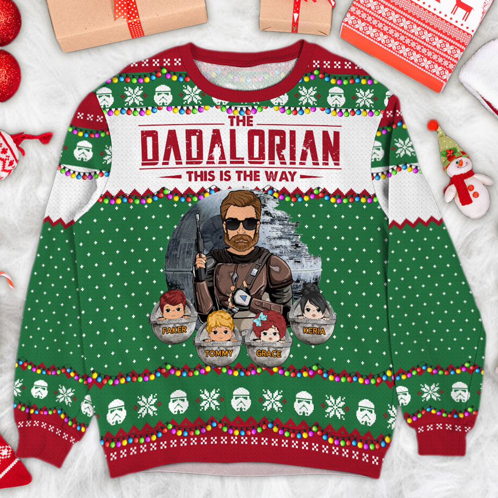 The Dadalorian This Is The Way Personalized Photo Ugly Sweater Tu20 