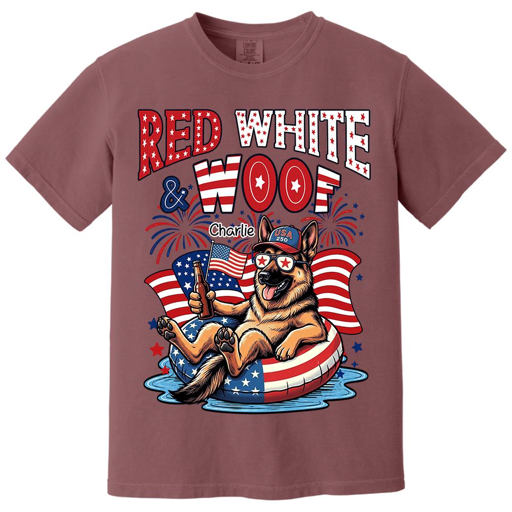Red White Woof, Custom Photo Pet Shirt, America 250th Anniversary Gifts For Dog Cat Lovers, Dog Dad And Mom, Cat Owners T1807 Hv01